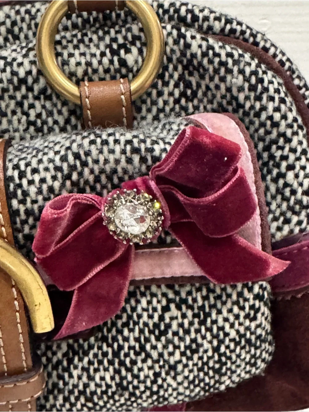 Rare vintage Y2K Coach Soho Tweed and Suede Satchel